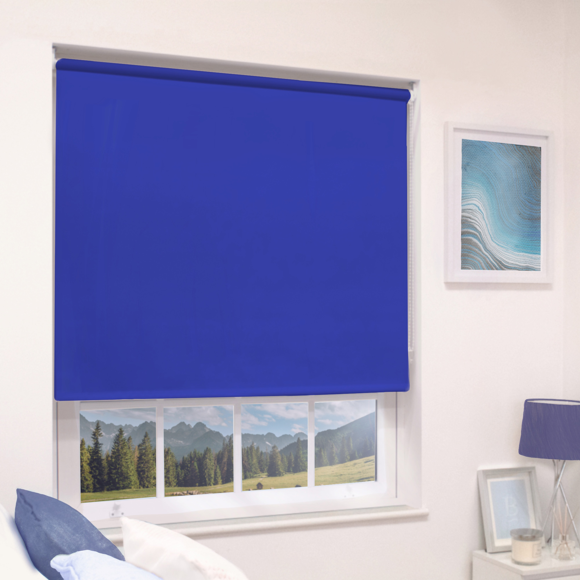 Electric Blue Blackout Roller Blind Caecus Blinds